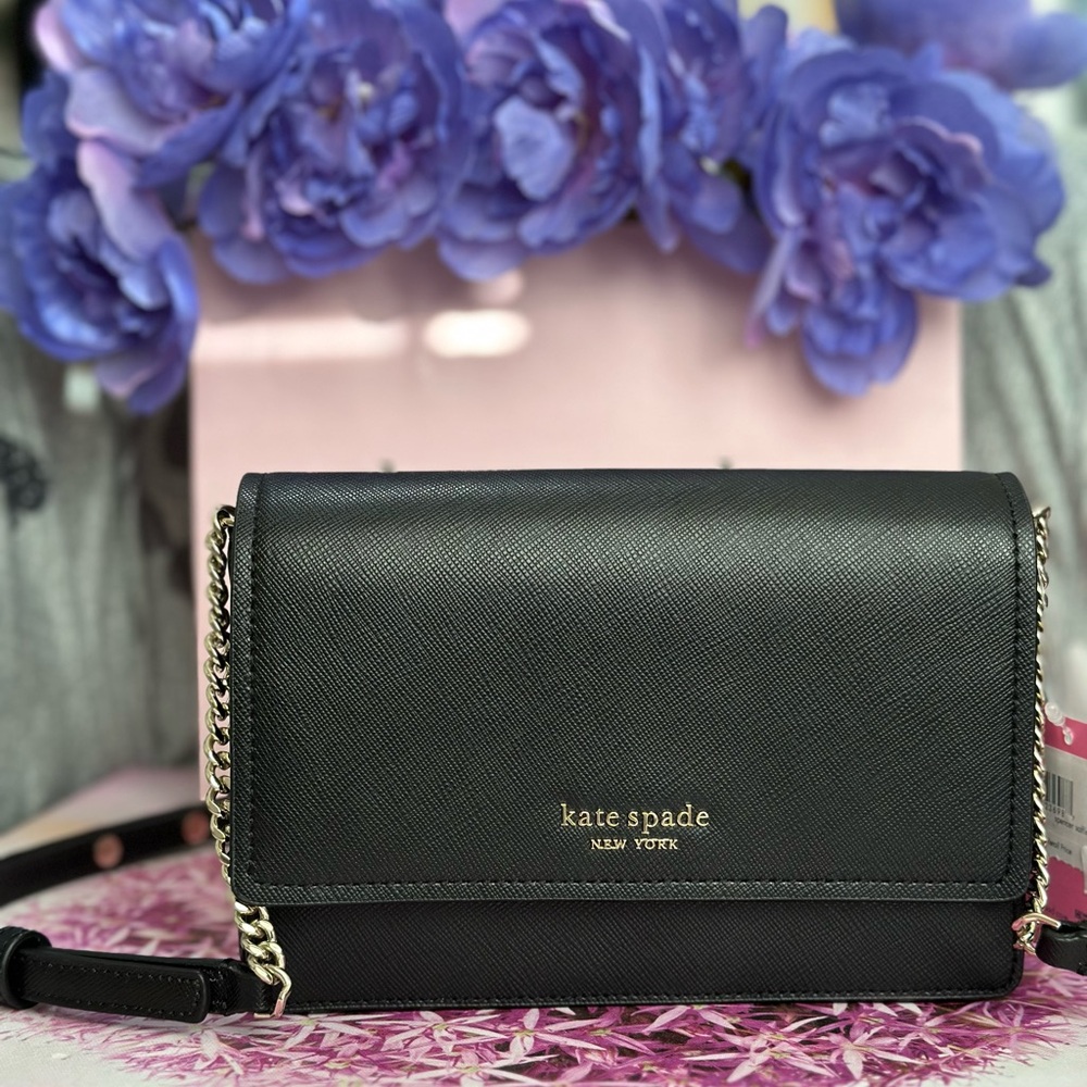 Kate Spade Black Crossbody with Chain Detail